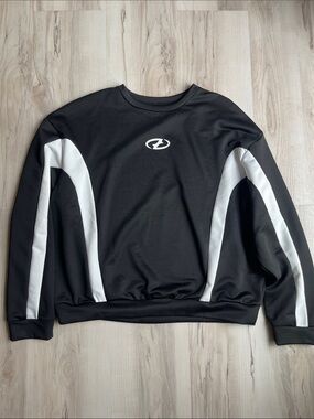 NFINITY Black and White Crewneck Performance Sweater